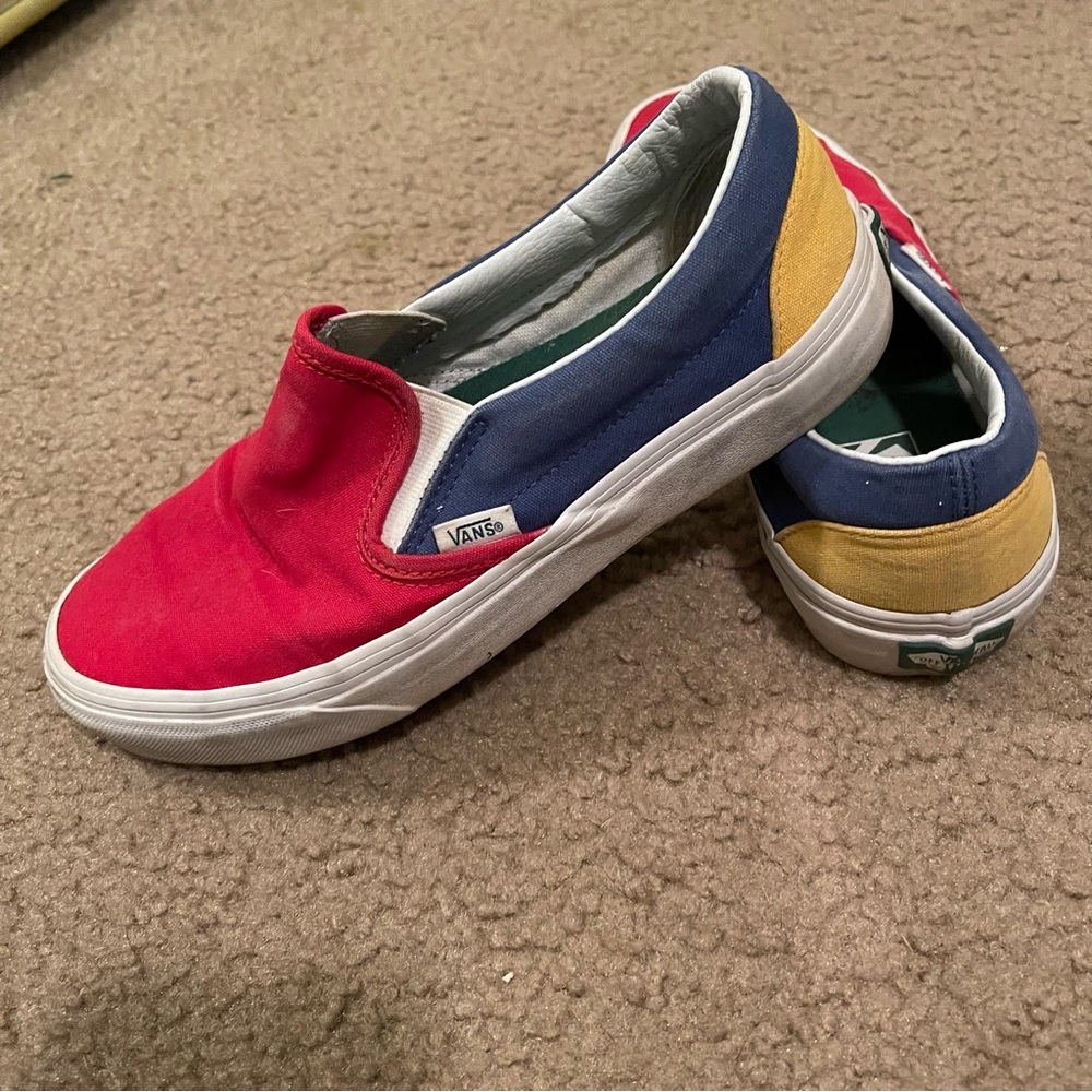 multicolor slide on vans